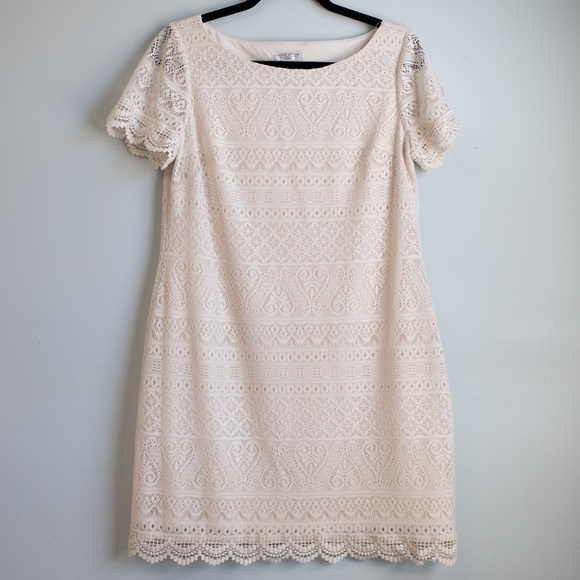 London Style Dresses & Skirts - London Style Collection cream lace dress-10P